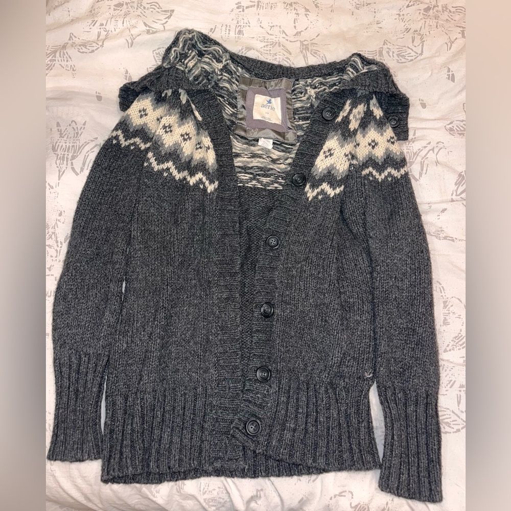 Boho button up sweater